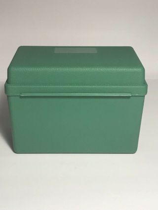 Vintage Large Green 4x6 index Card Box Recipe Sterling USA Plastic1964 3