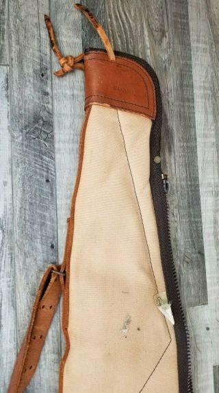 RANDALL (USA) Vintage Canvas And Leather Gun Storage Soft Carry Case Size 42 - 44 3