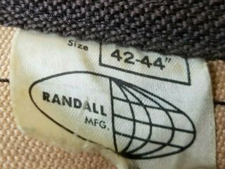 RANDALL (USA) Vintage Canvas And Leather Gun Storage Soft Carry Case Size 42 - 44 4