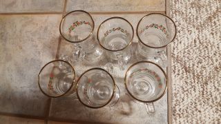 Long John Silver ' s vintage 1980 ' s Christmas glass goblets with handle 6 2