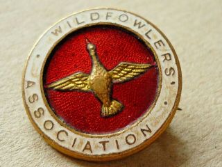 Vintage Hunting Hunt Enamel Badge Wildfowlers Association Lapel Badge