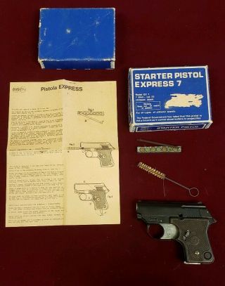 Vintage Model Ex7 German Starter Pistol,  Box And Instructions