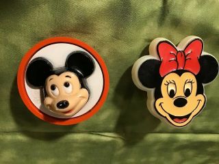 Vintage General Electric Mickey Mouse & Minnie Mouse Plug In Night Light 1960’s