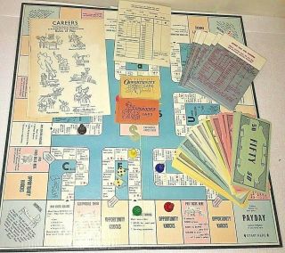 Vintage Parker Brothers Careers Board Game Complete Family Fun Great Shape 1958