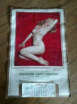 1954 Vintage Marilyn Monroe Calendar Rochester Craft Co York