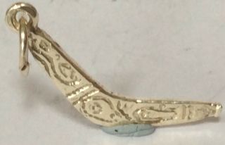 Lovely Vintage Silver Bracelet Charm Of An Ornate Australian Boomerang