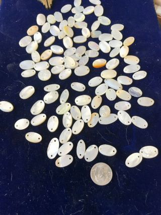 100 Assorted Vintage Mother Of Pearl Stones