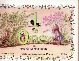 Tasha Tudor ' s 1 is One,  1956 1st Ed,  Tasha Signed Letter with drawing 2