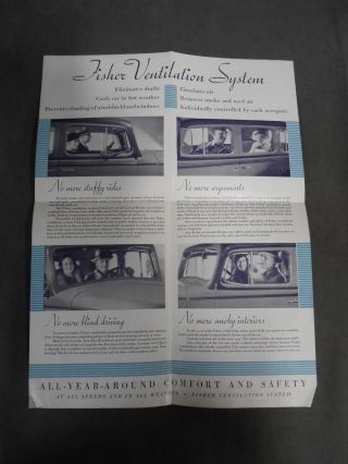Vtg 1933 General Motors Fisher Body Cooling Breezes Auto Vent Window Brochure 2