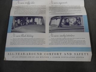Vtg 1933 General Motors Fisher Body Cooling Breezes Auto Vent Window Brochure 4