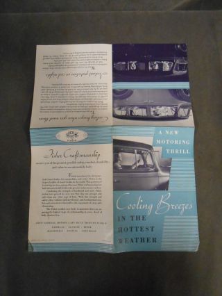 Vtg 1933 General Motors Fisher Body Cooling Breezes Auto Vent Window Brochure 5