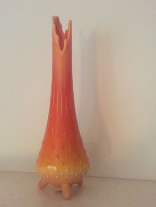 Vintage Mid Century Modern 13” Orange - Yellow Vase