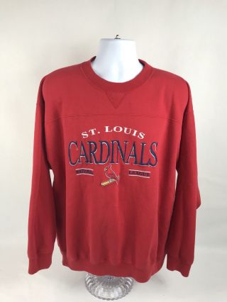 Vtg 90’s Mlb St.  Louis Cardinals Baseball Crewneck Sweatshirt Size Xl