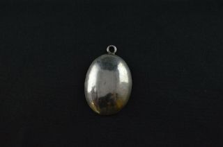 Vintage Sterling Silver Turquoise Stone Oval Pendant - 3g 2