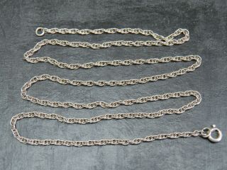 Vintage Sterling Silver Prince Of Wales Link Necklace Chain 20 Inch C.  1970