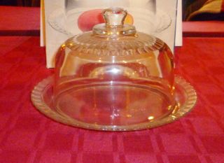 Vintage Luminarc 2 Piece Glass Cheese Or Butter Display Dome & Plate France