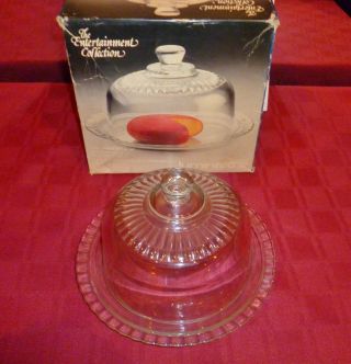 Vintage Luminarc 2 Piece Glass Cheese Or Butter Display Dome & Plate FRANCE 4