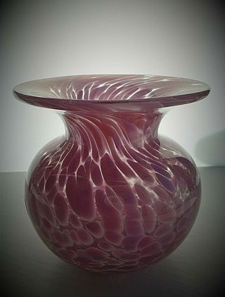 Pretty Vintage Mdina Mottled Pink Glass Vase
