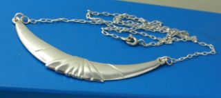 Vintage Sterling Silver 925 Art Deco Pendant Chain Necklace 19 "