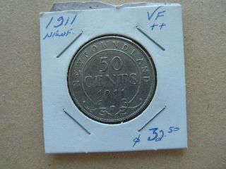 Vintage Newfoundland Canada 50 Cent 1911 Quality Y824