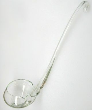 Vtg Mid - Century Danish Modern Riekes Crisa Moderno Clear Crystal Punch Ladle