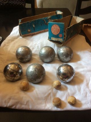 Vintage Petanque (6 Balls) La Boule Obut Steel