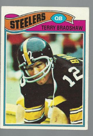 Vintage Terry Bradshaw 1977 Topps Nfl Football Trading Card 245 Steelers