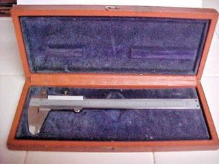 Caliper Vintage Brown And Sharpe 9 " Depth Guage Stainless Swiss Made W/case