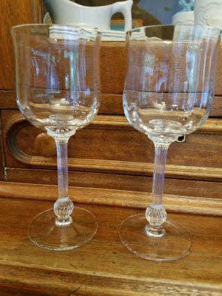 2 Vintage Carico Chantilly Fine Lead Crystal Wine Water Glasses W.  Germany