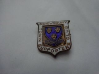 Vintage Shrewsbury Town Supporters Club Football Enamel Brooch Pin Badge