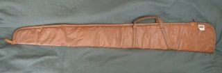 Vtg Weather Shield Sports Equipment Size 50/52 Brown Leather Soft Rifle Gun Bag