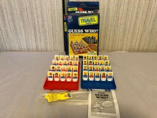 Guess Who? The Mystery Face Vintage 1989 Travel Game Milton Bradley Complete