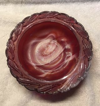 Vintage Imperial Red Slag Glass Covered Round Butter/Cheese Dish 3