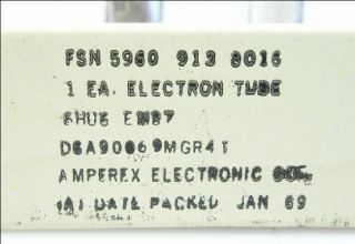 Pr Amperex 6HU6,  EM87,  1969,  NOS,  McIntosh MR - 73,  MR - 74,  MR - 77 4