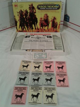 Vintage Across The Board Horse Racing Game 70s 00777 Bet Tracks Box