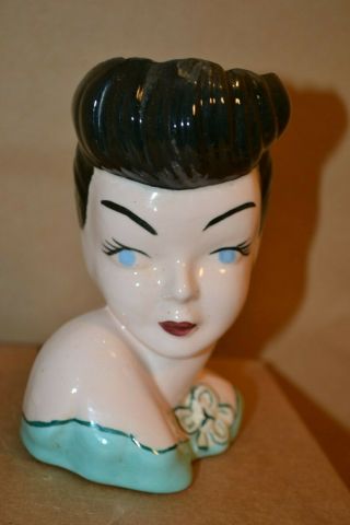 Vintage Lady Head Vase By Unknown Maker 1940 