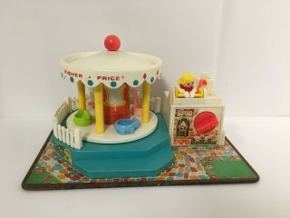 @@vintage Fisher Price Little People Carousel Musical Movement 1964@@