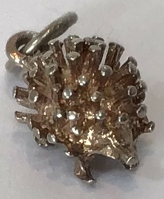 Lovely Vintage Silver Bracelet Charm Of A Sweet Little Spiked Hedgehog 