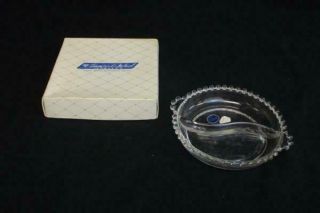 Vtg Imperial Candlewick Beaded Glass Divided Relish Serving Dish Tray W/ Tag