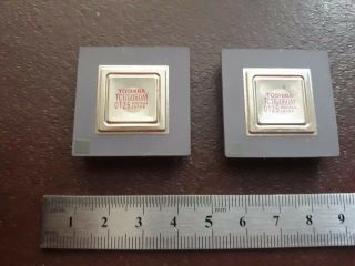 2X TOSHIBA JAPAN VINTAGE CERAMIC CPU FOR GOLD SCRAP RECOVERY ``F 2
