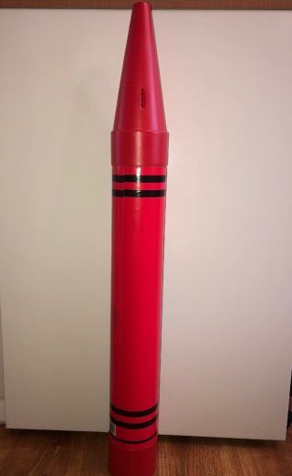 Vintage Red Crayola Crayon Coin Bank 35” Fantazia 1988