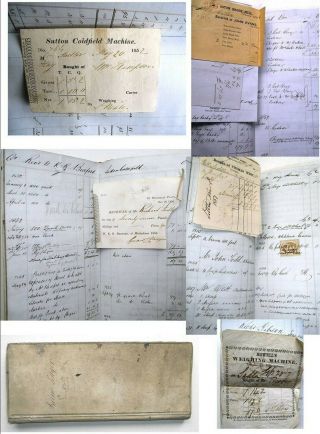 1852 Sutton Coldfield Manuscript Farmers Ledger Birmingham Farming Accounts Book