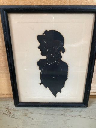 Silhouette Pictures Vintage Woman Framed Woman Hat And Pearls Lady Wall Decor