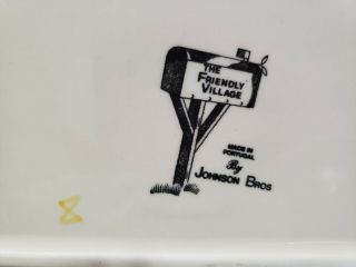 Vintage Johnson Bros The Friendly Village Oval Embossed Turkey Platter 18.  25”X14 6