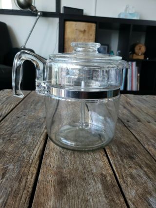 9 Cup Vintage Pyrex Flameware Glass Coffee Percolator Complete Set 7759 - B