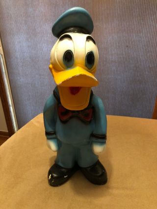 Vintage Large 21” Donald Duck Ceramic / Chalkware Piggy Bank Statue Figure