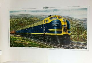 Vintage General Motor Diesel Locomotive Train Santa Fe Poster 17 " X 26 "