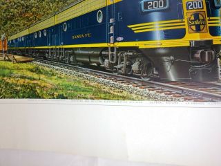 Vintage General Motor Diesel Locomotive Train Santa Fe Poster 17 