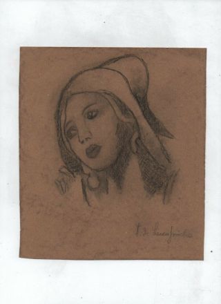 Drawing,  On Vintage Paper Rif.  135 De Lempicka