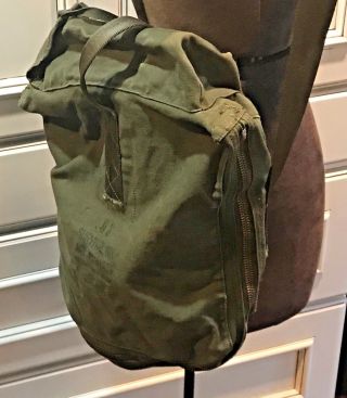 Vintage Us Army Military Green Canvas Survival Kit Hot Climate Zip Bag Purse